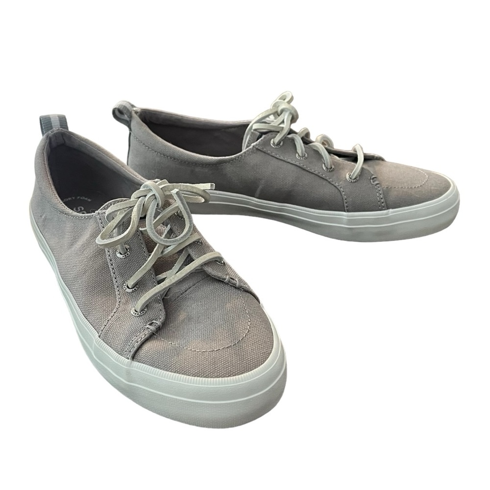 NWOB Sperry Top-Siders Crest Vibe sneakers memory foam canvas leather gray 8
